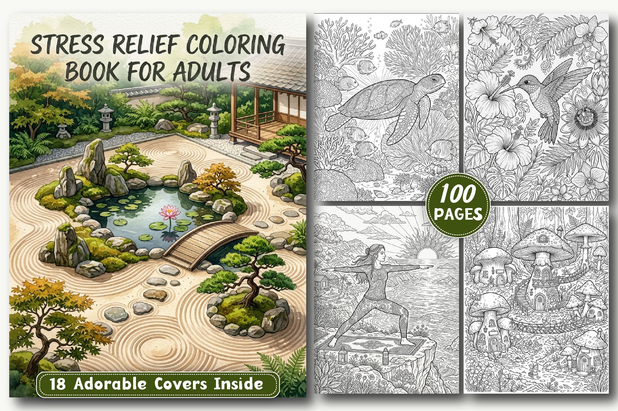 Stress Relief Coloring Pages for Adults