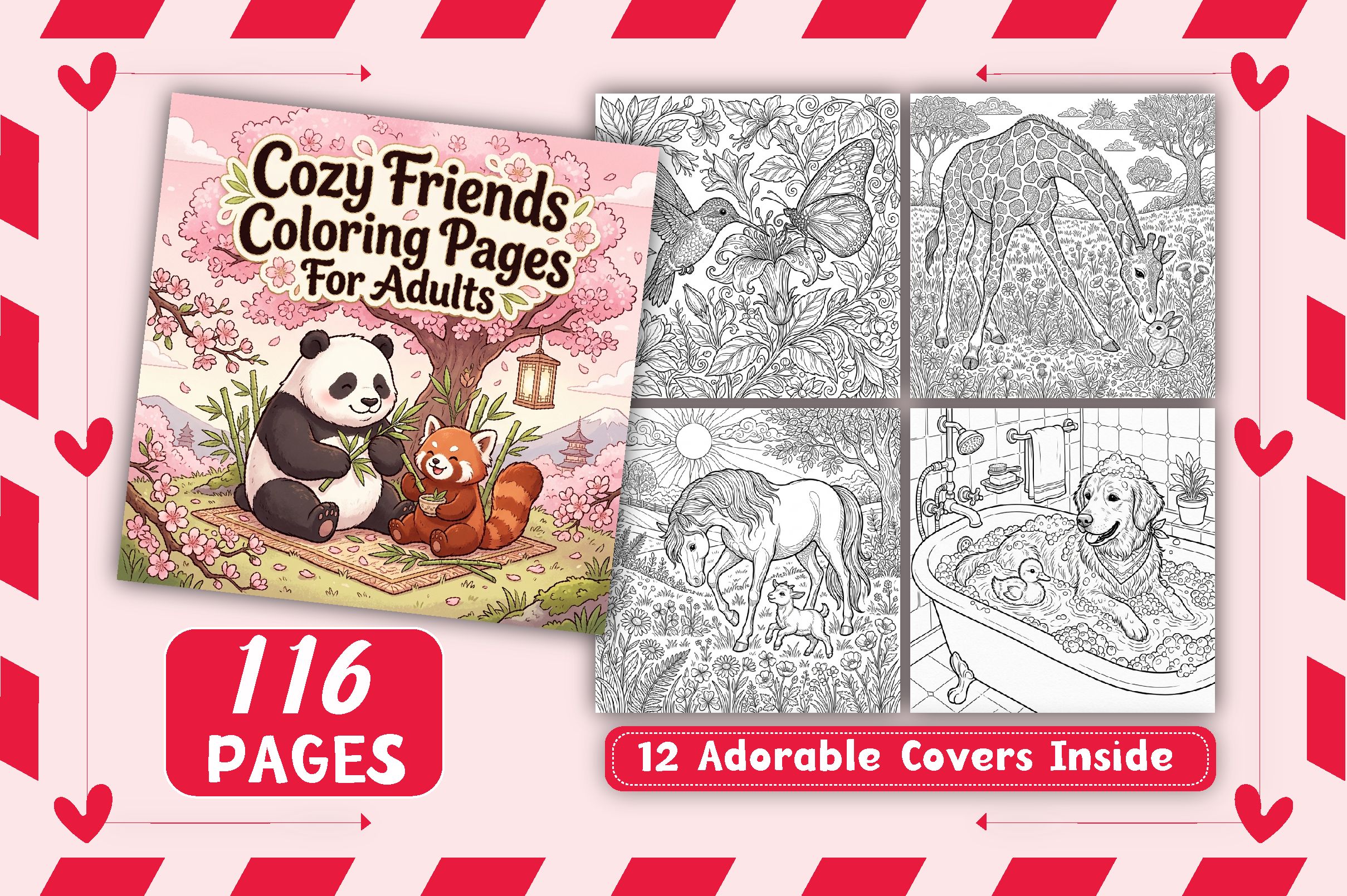 Cozy Friends Coloring Pages for Adults