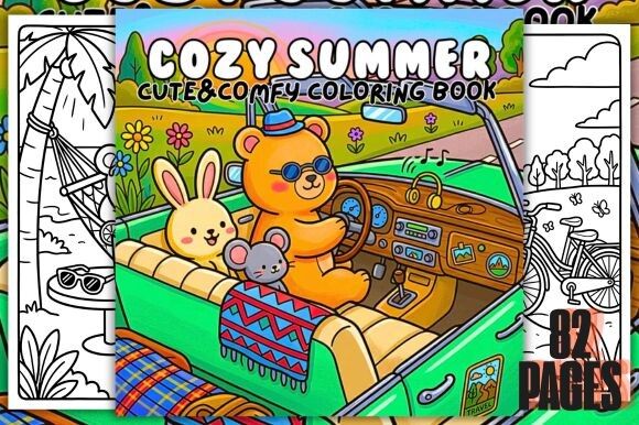 Cozy Summer Cute&Comfy Coloring Book