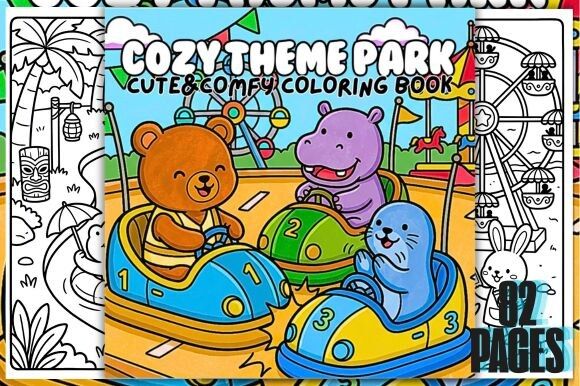 Cozy Theme Park Cute&Comfy Coloring Book