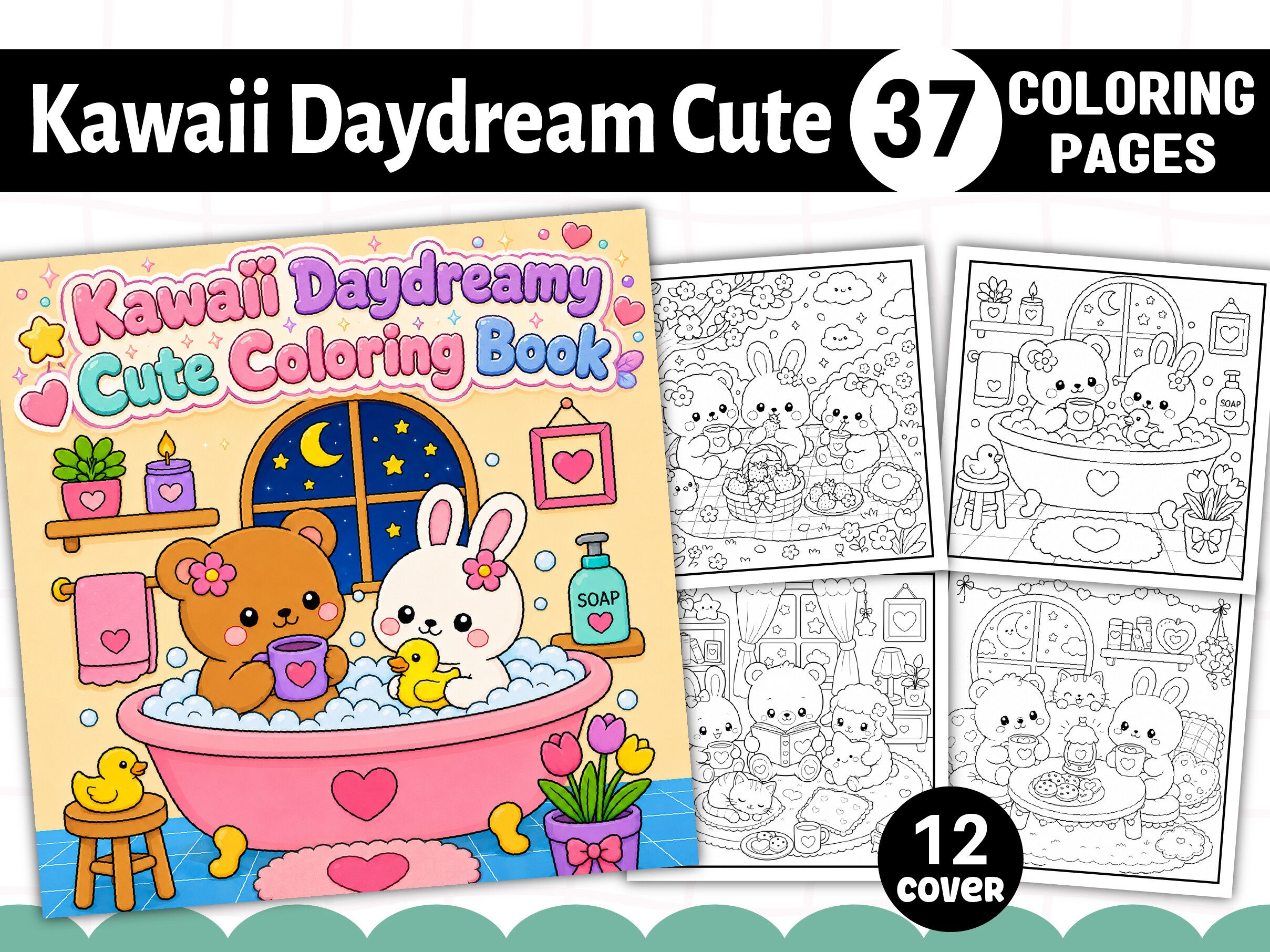 Kawaii Daydreamy Cute Coloring Pages