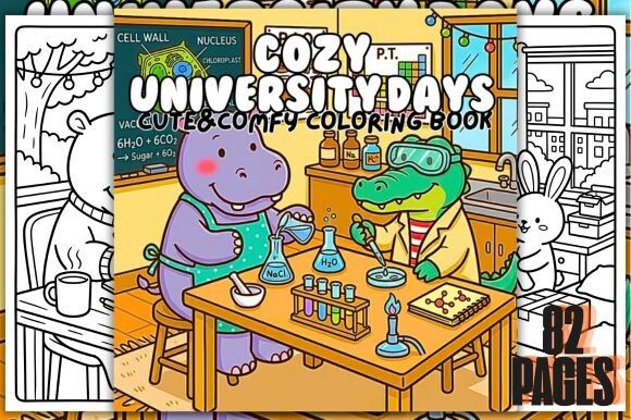 Cozy University Days Coloring Book