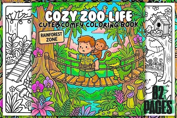 Cozy Zoo Life Cute&Comfy Coloring Book