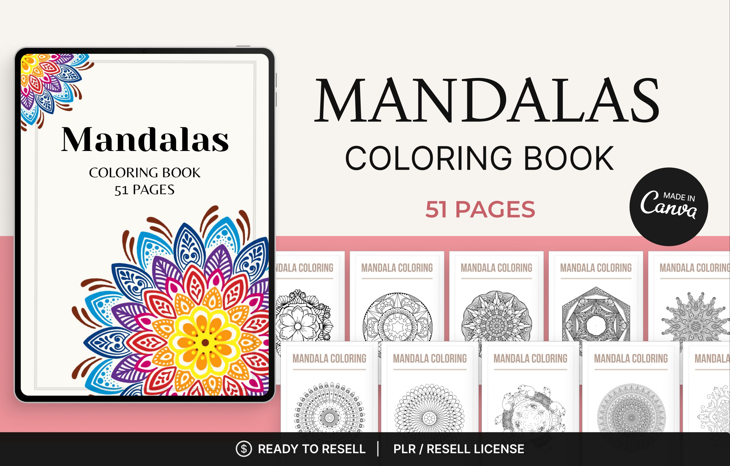 Mandalas Coloring Book, Canva