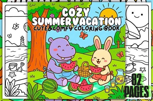 Cozy Summer Vacation Coloring Book