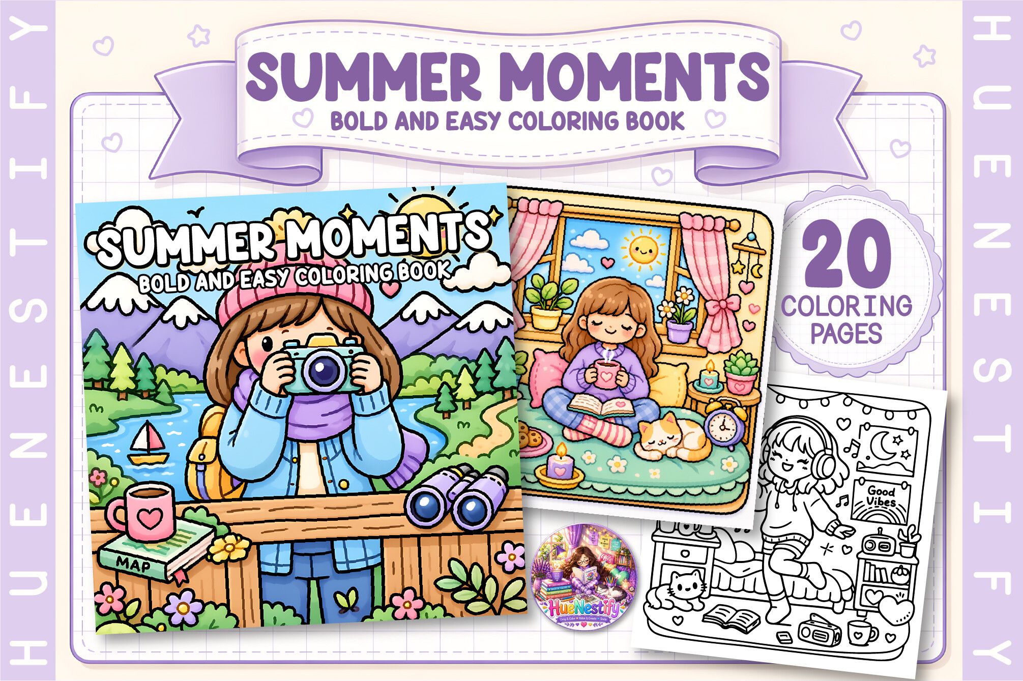 Summer Moments Bold & Easy Coloring Book